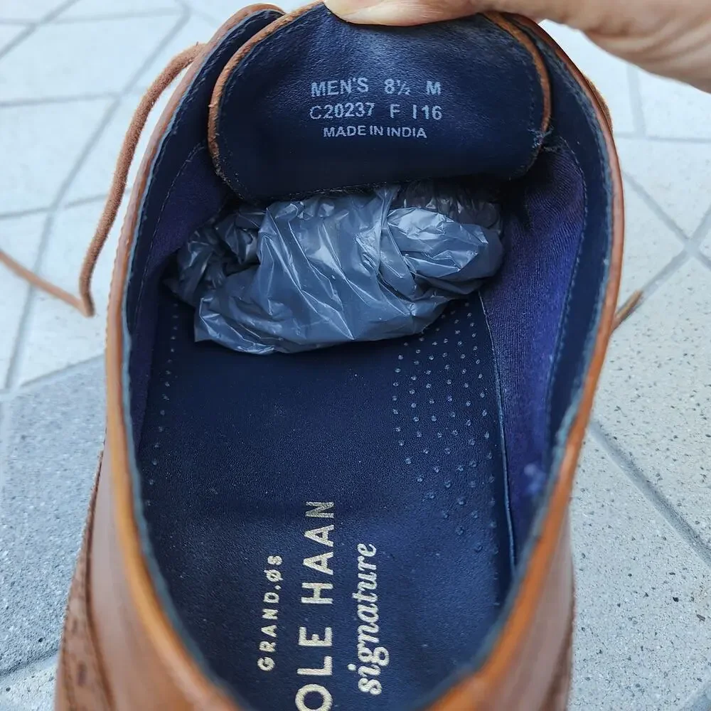 Cole Haan Grand 0s Signature Leather Brogue Wingtip Oxfords 8.5